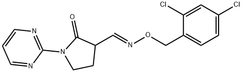 2-OXO-1-(2-PYRIMIDINYL)-3-PYRROLIDINECARBALDEHYDE O-(2,4-DICHLOROBENZYL)OXIME Struktur