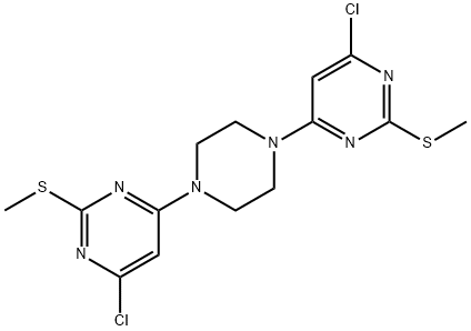 4-CHLORO-6-(4-[6-CHLORO-2-(METHYLSULFANYL)-4-PYRIMIDINYL]PIPERAZINO)-2-(METHYLSULFANYL)PYRIMIDINE Struktur