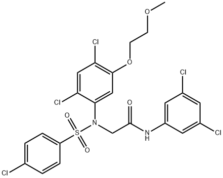 2-(N-(4-CHLOROPHENYLSULFONYL)-2,4-DICHLORO-5-(2-METHOXYETHOXY)PHENYLAMINO)-N-(3,5-DICHLOROPHENYL)ACETAMIDE Struktur