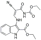 ETHYL 3-((2-CYANO-3-[(ETHOXYCARBONYL)AMINO]-3-OXO-1-PROPENYL)AMINO)-1H-INDOLE-2-CARBOXYLATE Struktur