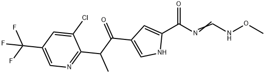 4-(2-[3-CHLORO-5-(TRIFLUOROMETHYL)-2-PYRIDINYL]PROPANOYL)-N-[(METHOXYIMINO)METHYL]-1H-PYRROLE-2-CARBOXAMIDE Struktur