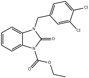 ETHYL 3-(3,4-DICHLOROBENZYL)-2-OXO-2,3-DIHYDRO-1H-1,3-BENZIMIDAZOLE-1-CARBOXYLATE Struktur