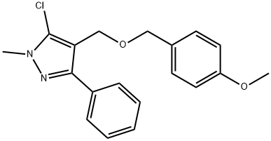 4-([(5-CHLORO-1-METHYL-3-PHENYL-1H-PYRAZOL-4-YL)METHOXY]METHYL)PHENYL METHYL ETHER Struktur