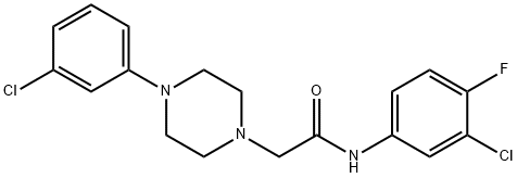 N-(3-CHLORO-4-FLUOROPHENYL)-2-[4-(3-CHLOROPHENYL)PIPERAZINO]ACETAMIDE Struktur