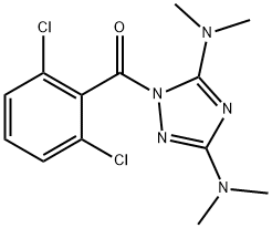 [3,5-BIS(DIMETHYLAMINO)-1H-1,2,4-TRIAZOL-1-YL](2,6-DICHLOROPHENYL)METHANONE Struktur