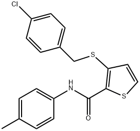 3-[(4-CHLOROBENZYL)SULFANYL]-N-(4-METHYLPHENYL)-2-THIOPHENECARBOXAMIDE Struktur