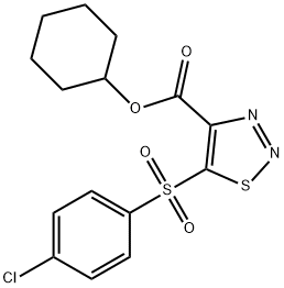 CYCLOHEXYL 5-[(4-CHLOROPHENYL)SULFONYL]-1,2,3-THIADIAZOLE-4-CARBOXYLATE Struktur