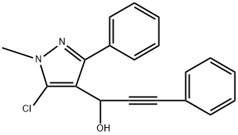 1-(5-CHLORO-1-METHYL-3-PHENYL-1H-PYRAZOL-4-YL)-3-PHENYL-2-PROPYN-1-OL Struktur