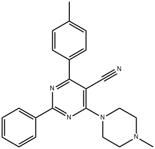 4-(4-METHYLPHENYL)-6-(4-METHYLPIPERAZINO)-2-PHENYL-5-PYRIMIDINECARBONITRILE Struktur