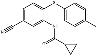 N-(5-CYANO-2-[(4-METHYLPHENYL)SULFANYL]PHENYL)CYCLOPROPANECARBOXAMIDE Struktur