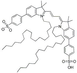 1,1'-DIOCTADECYL-6,6'-DI(4-SULFOPHENYL)-3,3,3',3'-TETRAMETHYLINDOCARBOCYANINE Struktur