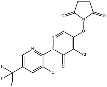 1-((5-CHLORO-1-[3-CHLORO-5-(TRIFLUOROMETHYL)-2-PYRIDINYL]-6-OXO-1,6-DIHYDRO-4-PYRIDAZINYL)OXY)DIHYDRO-1H-PYRROLE-2,5-DIONE Struktur