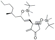 2-METHYLIDENE-3-(R)-(3-(S)-T-BUTYLDIMETHYLSILOXY-5-(S)-METHYL-NON-1-ENYL)-4-(R)-T-BUTYL-DIMETHYLSILOXY-CYCLOPENTANONE Struktur