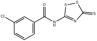 3-CHLORO-N-(3-THIOXO-3H-1,2,4-DITHIAZOL-5-YL)BENZENECARBOXAMIDE Struktur