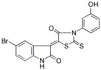 (3Z)-5-BROMO-3-[3-(3-HYDROXYPHENYL)-4-OXO-2-THIOXO-1,3-THIAZOLIDIN-5-YLIDENE]-1,3-DIHYDRO-2H-INDOL-2-ONE Struktur