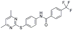 N-[4-[(4,6-DIMETHYLPYRIMIDIN-2-YL)THIO]PHENYL]-4-(TRIFLUOROMETHYL)BENZAMIDE Struktur