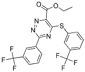 ETHYL 3-[3-(TRIFLUOROMETHYL)PHENYL]-5-([3-(TRIFLUOROMETHYL)PHENYL]SULFANYL)-1,2,4-TRIAZINE-6-CARBOXYLATE Struktur