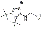 3,4-DI(TERT-BUTYL)-2-[(CYCLOPROPYLMETHYL)AMINO]-1,3-THIAZOL-3-IUM BROMIDE Struktur