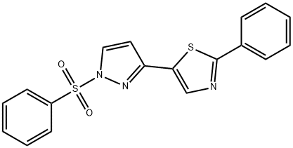 2-PHENYL-5-[1-(PHENYLSULFONYL)-1H-PYRAZOL-3-YL]-1,3-THIAZOLE Struktur