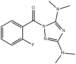 [3,5-BIS(DIMETHYLAMINO)-1H-1,2,4-TRIAZOL-1-YL](2-FLUOROPHENYL)METHANONE Struktur