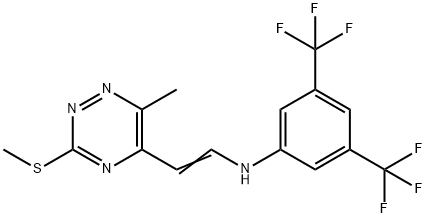 N-(2-[6-METHYL-3-(METHYLSULFANYL)-1,2,4-TRIAZIN-5-YL]VINYL)-3,5-BIS(TRIFLUOROMETHYL)ANILINE Struktur