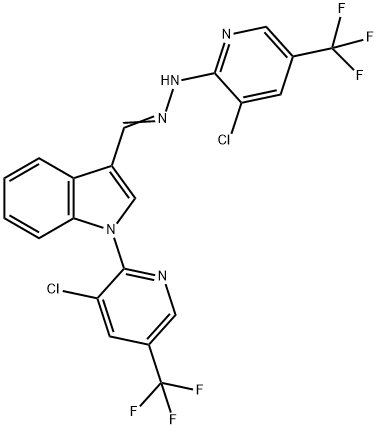 1-[3-CHLORO-5-(TRIFLUOROMETHYL)-2-PYRIDINYL]-1H-INDOLE-3-CARBALDEHYDE N-[3-CHLORO-5-(TRIFLUOROMETHYL)-2-PYRIDINYL]HYDRAZONE Struktur