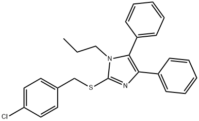 2-[(4-CHLOROBENZYL)SULFANYL]-4,5-DIPHENYL-1-PROPYL-1H-IMIDAZOLE Struktur