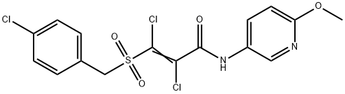 2,3-DICHLORO-3-[(4-CHLOROBENZYL)SULFONYL]-N-(6-METHOXY-3-PYRIDINYL)ACRYLAMIDE Struktur