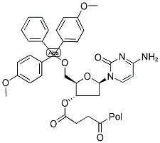 DIMETHOXYTRITYL DEOXY CYTIDINE-SUCCINYL-LONG CHAIN ALKYL AMINE-CONTROLLED PORE GLASS Struktur