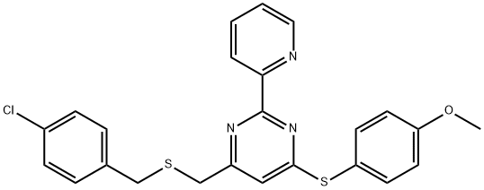 4-([(4-CHLOROBENZYL)SULFANYL]METHYL)-6-[(4-METHOXYPHENYL)SULFANYL]-2-(2-PYRIDINYL)PYRIMIDINE Struktur