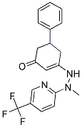 3-((METHYL(5-(TRIFLUOROMETHYL)(2-PYRIDYL))AMINO)AMINO)-5-PHENYLCYCLOHEX-2-EN-1-ONE Struktur