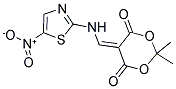 2,2-DIMETHYL-5-(((3-NITRO(2,5-THIAZOLYL))AMINO)METHYLENE)-1,3-DIOXANE-4,6-DIONE Struktur