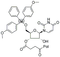 DIMETHOXYTRITYL URIDINE-SUCCINYL-LONG CHAIN ALKYL AMINE-CONTROLLED PORE GLASS Struktur