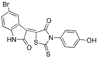 (3Z)-5-BROMO-3-[3-(4-HYDROXYPHENYL)-4-OXO-2-THIOXO-1,3-THIAZOLIDIN-5-YLIDENE]-1,3-DIHYDRO-2H-INDOL-2-ONE Struktur