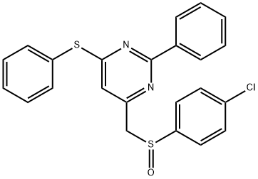 4-([(4-CHLOROPHENYL)SULFINYL]METHYL)-2-PHENYL-6-(PHENYLSULFANYL)PYRIMIDINE Struktur