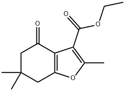 ETHYL 2,5,5-TRIMETHYL-7-OXO-3,4,5,6-TETRAHYDRO-3-OXAINDENECARBOXYLATE Struktur