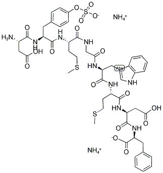 ASP-TYR(SO3H)-MET-GLY-TRP-MET-ASP-PHE-OH 2-3 NH3 Struktur