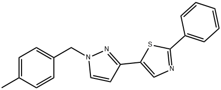 5-[1-(4-METHYLBENZYL)-1H-PYRAZOL-3-YL]-2-PHENYL-1,3-THIAZOLE Struktur