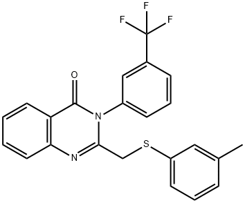 2-([(3-METHYLPHENYL)SULFANYL]METHYL)-3-[3-(TRIFLUOROMETHYL)PHENYL]-4(3H)-QUINAZOLINONE Struktur