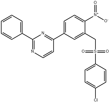 4-(3-([(4-CHLOROPHENYL)SULFONYL]METHYL)-4-NITROPHENYL)-2-PHENYLPYRIMIDINE Struktur