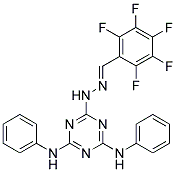 2,3,4,5,6-PENTAFLUOROBENZALDEHYDE (4,6-DIANILINO-1,3,5-TRIAZIN-2-YL)HYDRAZONE Struktur