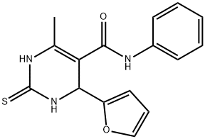 4-(2-FURYL)-6-METHYL-N-PHENYL-2-THIOXO-1,2,3,4-TETRAHYDRO-5-PYRIMIDINECARBOXAMIDE Struktur