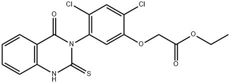 ETHYL 2-(2,4-DICHLORO-5-[4-OXO-2-SULFANYL-3(4H)-QUINAZOLINYL]PHENOXY)ACETATE Struktur