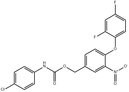 4-(2,4-DIFLUOROPHENOXY)-3-NITROBENZYL N-(4-CHLOROPHENYL)CARBAMATE Struktur