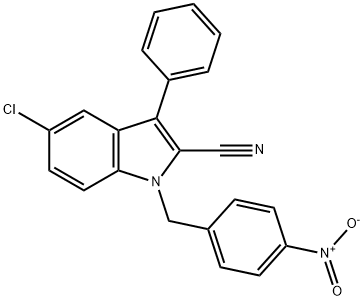 5-CHLORO-1-(4-NITROBENZYL)-3-PHENYL-1H-INDOLE-2-CARBONITRILE Struktur