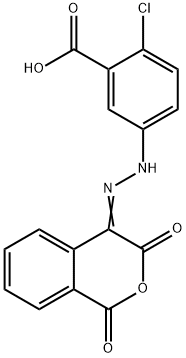 2-CHLORO-5-(2-[1,3-DIOXO-1H-ISOCHROMEN-4(3H)-YLIDEN]HYDRAZINO)BENZENECARBOXYLIC ACID Struktur