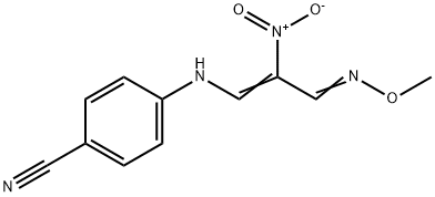 4-([3-(METHOXYIMINO)-2-NITRO-1-PROPENYL]AMINO)BENZENECARBONITRILE Struktur