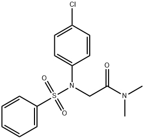 2-([(4-CHLOROPHENYL)SULFONYL]ANILINO)-N,N-DIMETHYLACETAMIDE Struktur