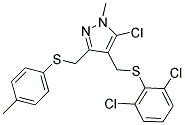 (5-CHLORO-4-([(2,6-DICHLOROPHENYL)SULFANYL]METHYL)-1-METHYL-1H-PYRAZOL-3-YL)METHYL 4-METHYLPHENYL SULFIDE Struktur