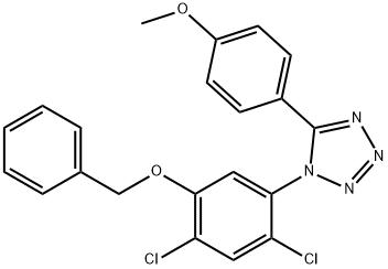 1-[5-(BENZYLOXY)-2,4-DICHLOROPHENYL]-5-(4-METHOXYPHENYL)-1H-1,2,3,4-TETRAAZOLE Struktur